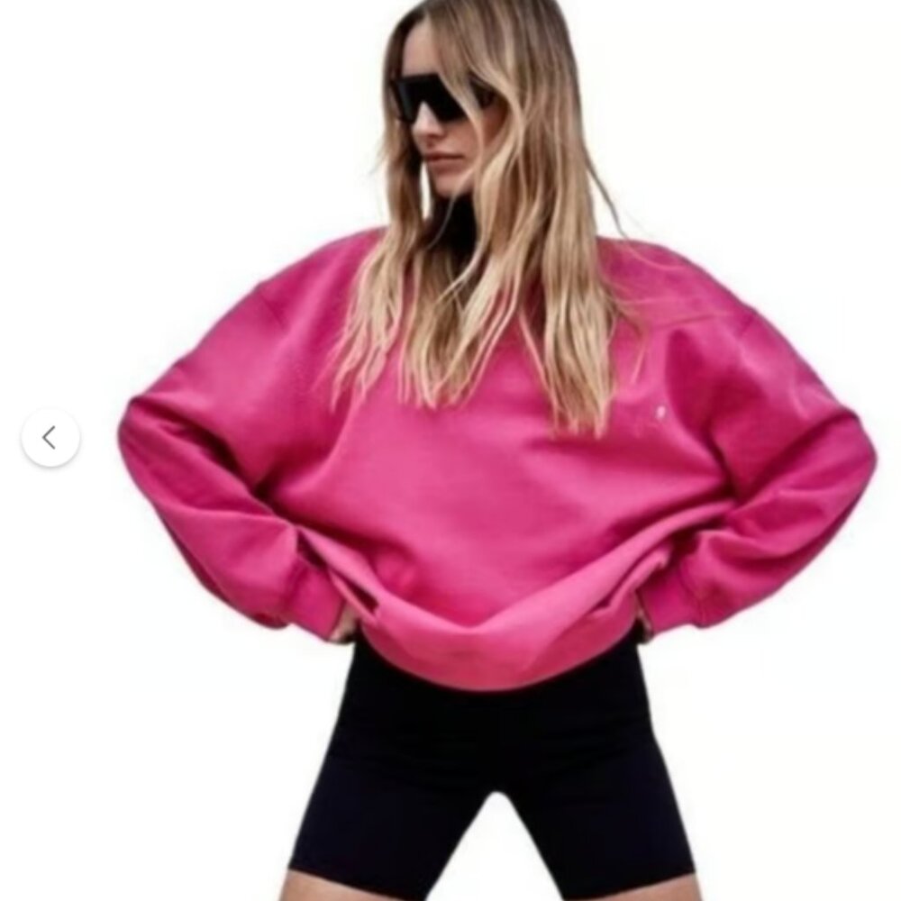 For Love and Lemon Alex Oversized Pink Sweatshirt Medium - Picture 6 of 7